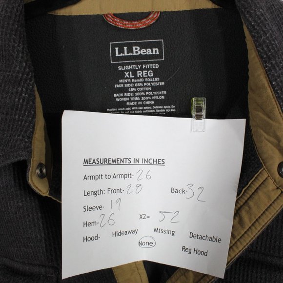 LL Bean Down Slightly Fitted Long Sleeve Thermal Style Shirt Size XL - Picture 8 of 8